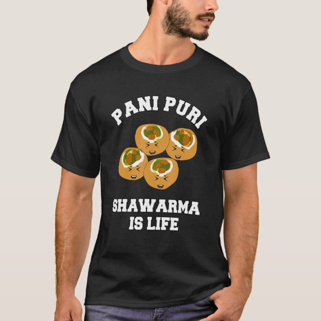 Camiseta comida indiana pani puri shawarma (Frente)