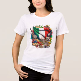 Camiseta Comida italiana e marcos de arte