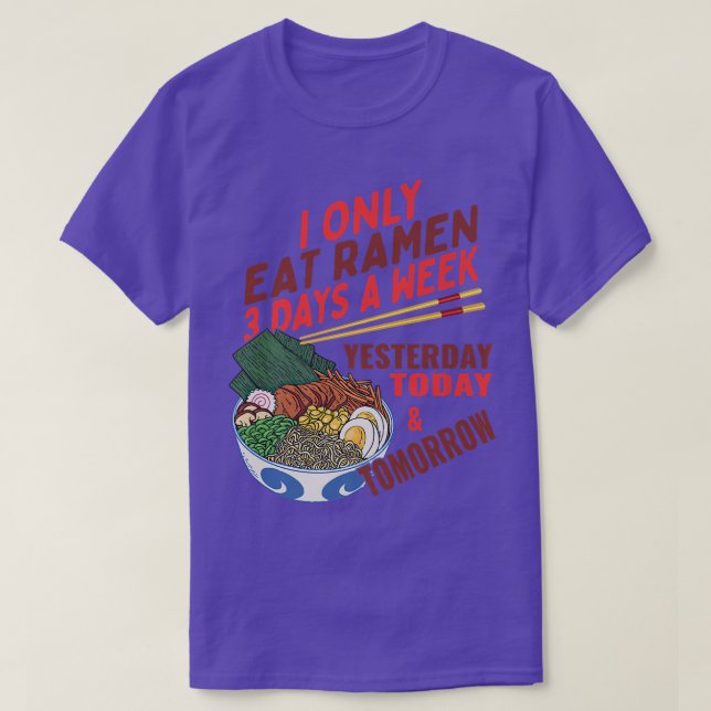 Camiseta Comida Japonesa Engraçada Sopas Instantâneas Ramen (Frente do Design)
