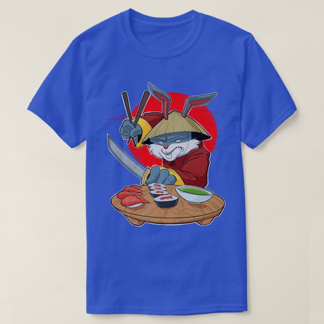 Camiseta Comida Japonesa I Maki Lover I Samurai Sushi Rabbi (Frente do Design)