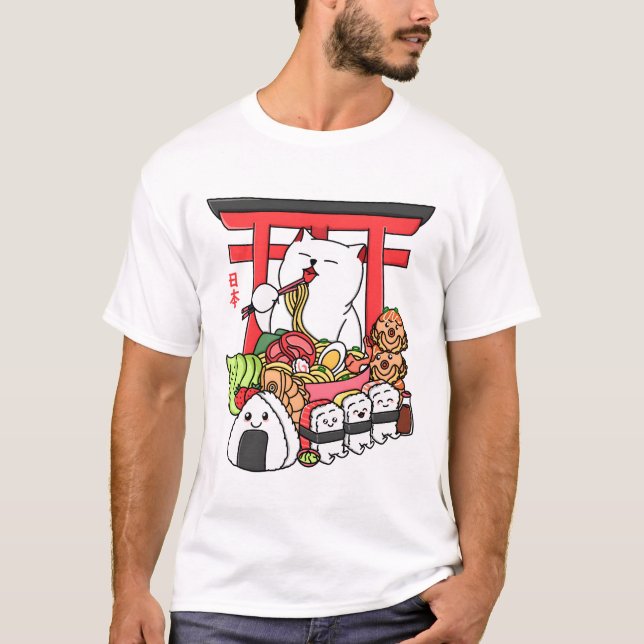 Camiseta Comida Japonesa Kawaii (Frente)