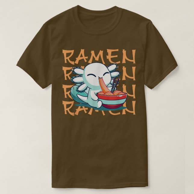 Camiseta Comida Japonesa Ramen Aolotl Kawaii  (Frente do Design)