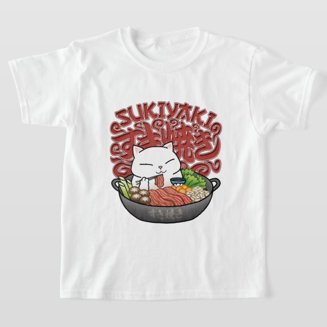 Camiseta Comida Japonesa Sukiyaki Cat (Postura )