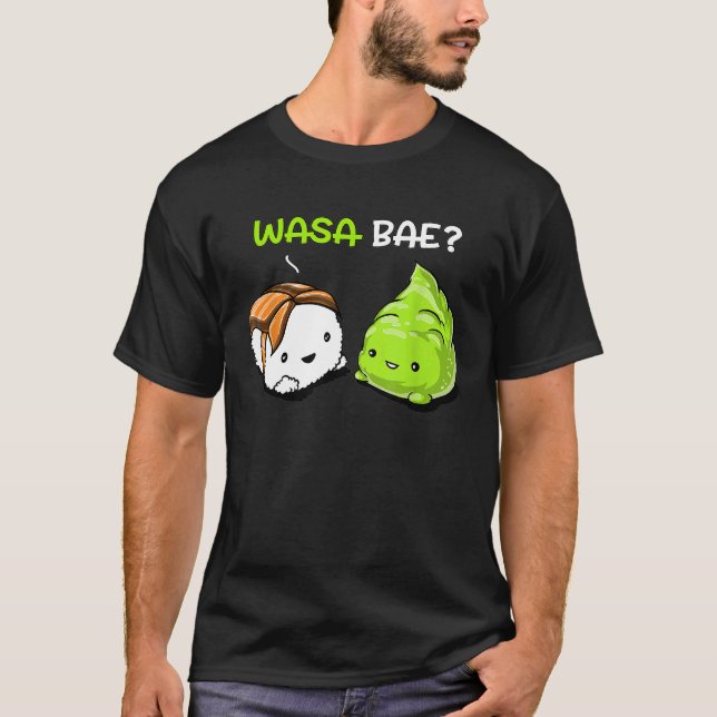 Camiseta Comida Japonesa Sushi Wasabi Wasa Bae Fofo Mulhere (Frente)