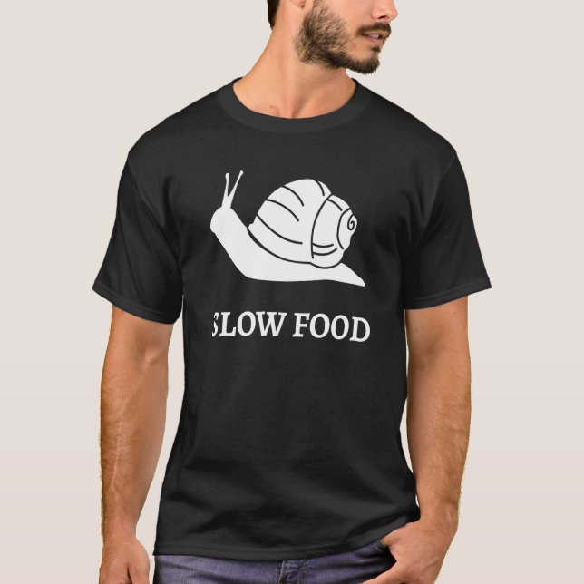 Camiseta Comida Lenta do Caracol Romano Gourmet Dizendo Coo (Frente)