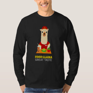 Camiseta Comida Llama Com Memória De Chapéu Para Festa E Co