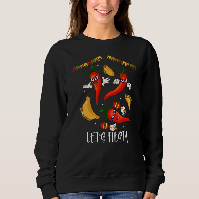 Camiseta Comida mexicana Chili Tacos Lets Fiesta Cinco De M (Frente)