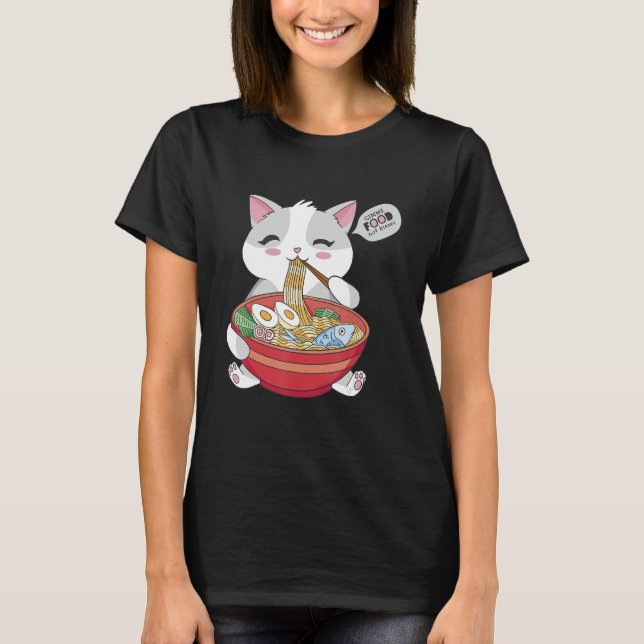 Camiseta comida não beija ovos de udon peixe nu pau ea (Frente)
