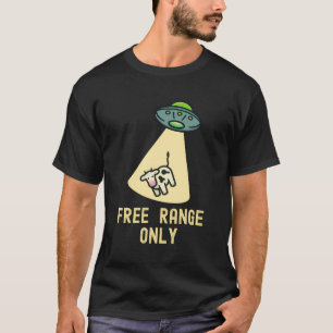 Camiseta Comida Orgânica Funny Ufo Alienígena Abdução Vaca