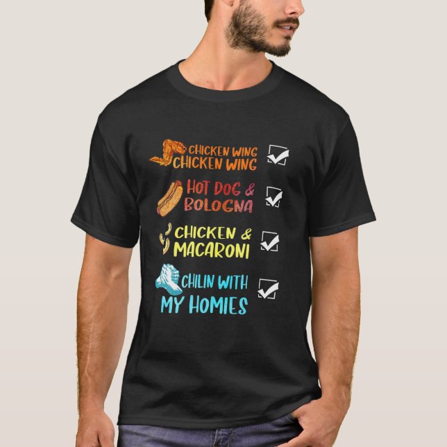 Camiseta Comida Rápida de Cão Quente de Galinha presente (Frente)