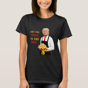 Camiseta Comida Rápida Engraçada Colocou As Fritas No Saco 