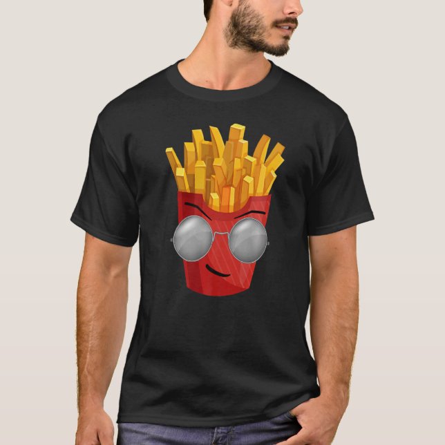 Camiseta Comida Rápida Estilo de Hipster Fries Francês (Frente)