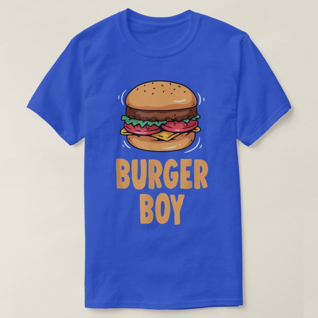 Camiseta Comida Rápida, Hamburger Cheeseburger Burger Boy (Frente do Design)