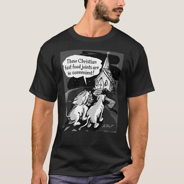 Camiseta  Comida rápida para leões - (Frente)