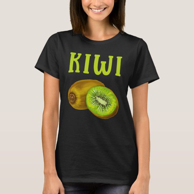 Camiseta Comida saudável de Kiwi, de cor aquática (Frente)