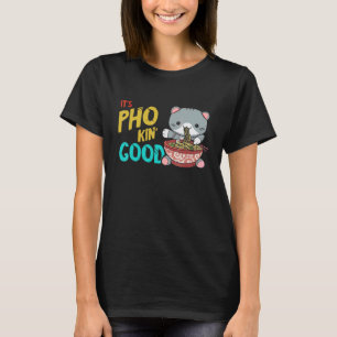 Camiseta Comida Trocadilho Bom Gato Comida Vietnamita Pho B
