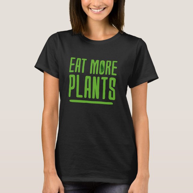 Camiseta Comida Vegana Coma Mais Plantas Orgânicas Vegetais (Frente)