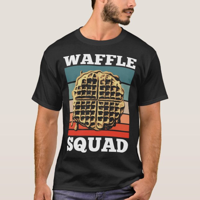 Camiseta Comida Waffle Squad Quote da Equipe Waffle (Frente)