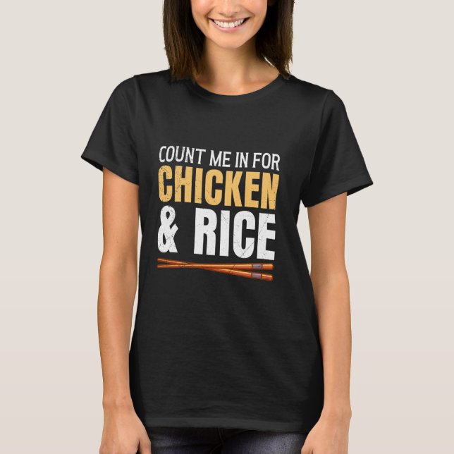 Camiseta Comidas Asiáticas Conte-me para a China do Frango  (Frente)