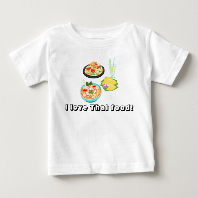 Camiseta Comidas, bebidas, Fruta e redação tailandesas (Frente)