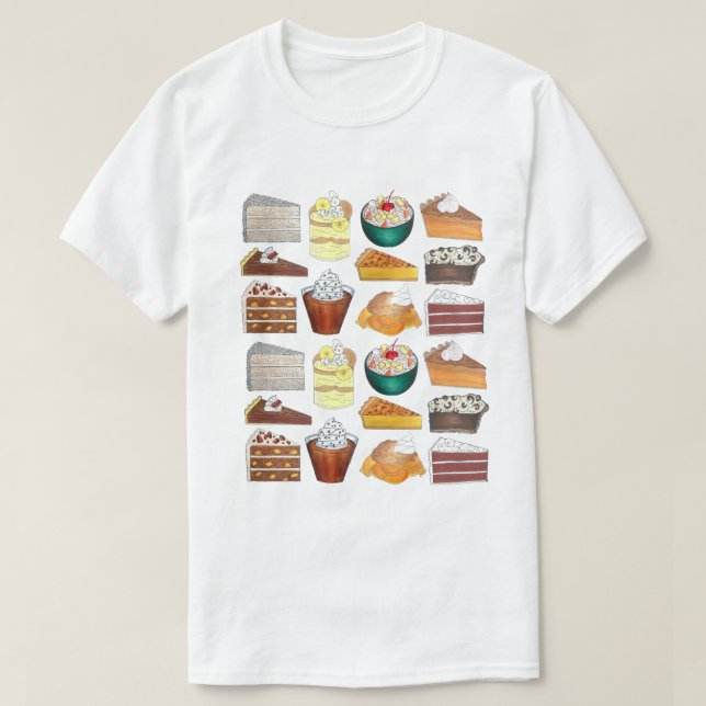 Camiseta Comidas da padaria do sul dos EUA (Frente do Design)