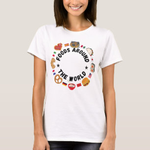 Camiseta Comidas em todo o mundo