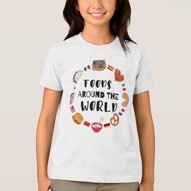 Camiseta Comidas em todo o mundo (Frente)