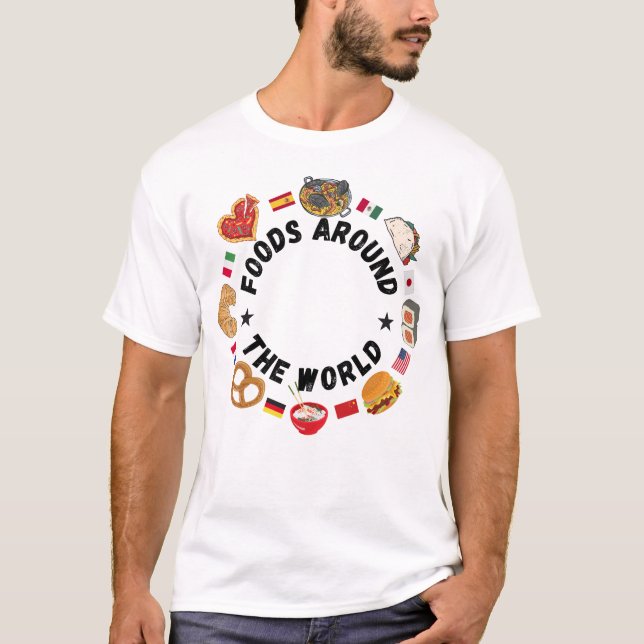 Camiseta Comidas em todo o mundo (Frente)