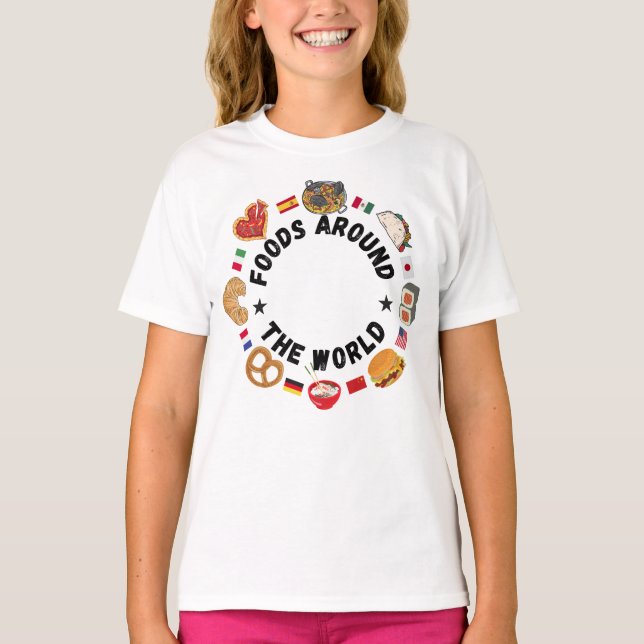 Camiseta Comidas em todo o mundo (Frente)