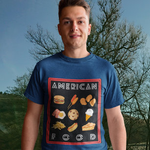 Camiseta Comidas favoritas ao redor do estilo de coleção gl