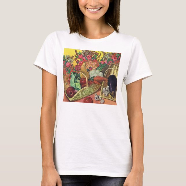 Camiseta Comidas Orgânicas, Jardins Vegetais, Flores Emerge (Frente)
