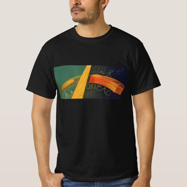 Camiseta Comidas Saudáveis, Pão De Trigo Com Grãos Inteiros (Frente)