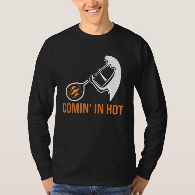 Camiseta Comin in hot glass blowing glass blower (Frente)
