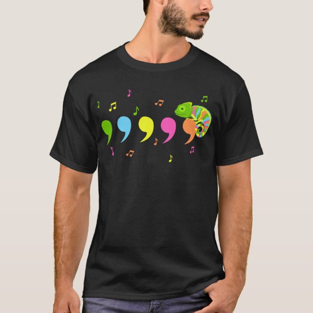 Camiseta Comma Chameleon Lizard Répteis (Frente)