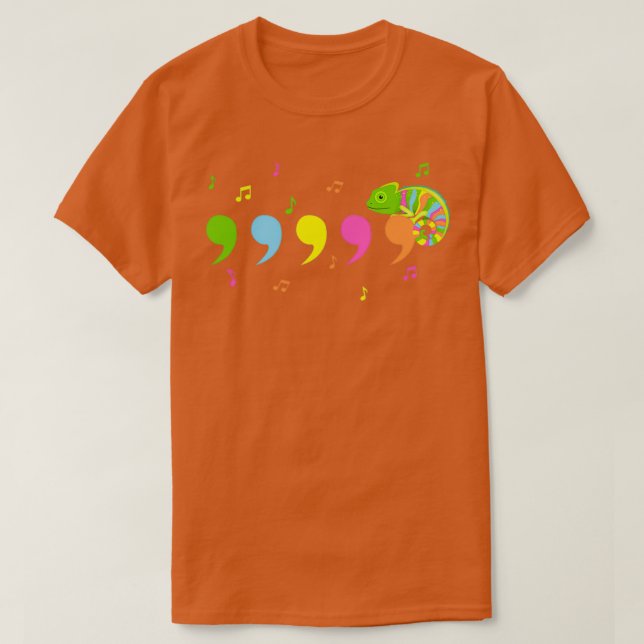 Camiseta Comma Chameleon Lizard Répteis (Frente do Design)