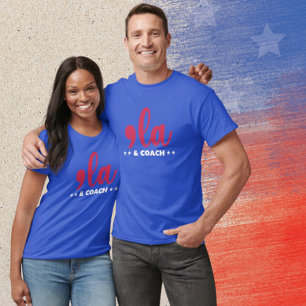 Camiseta Comma la & Coach-Kamala Harris Tim Walz Blue