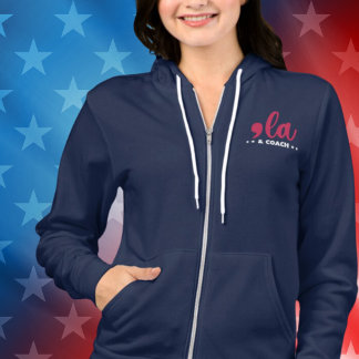 Camiseta Comma la & Coach-Kamala Harris Tim Walz Cheio Zip