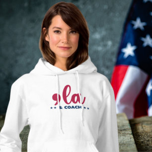 Camiseta Comma la & Coach-Kamala Harris Tim Walz Mulheres