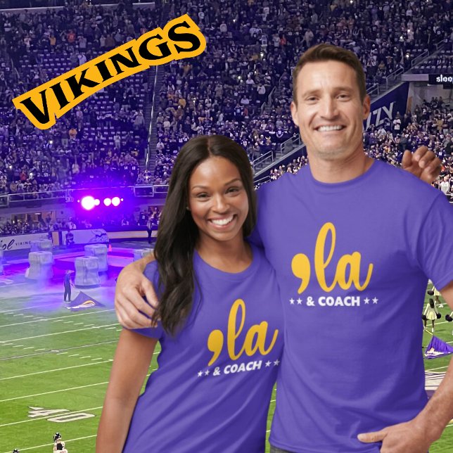 Camiseta Comma la & Coach-Kamala Harris Vikings inspirados (Criador carregado)