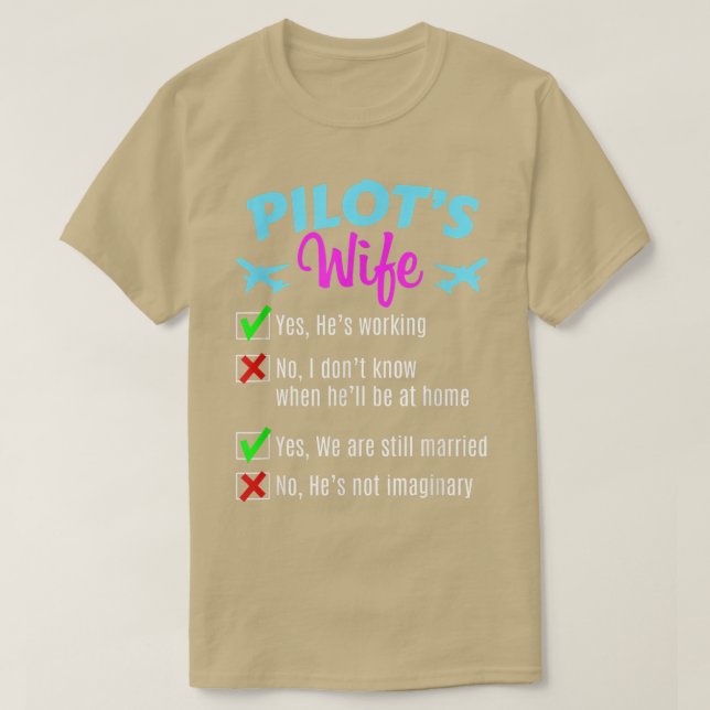 Camiseta Commercial Airline Pilot Wife  (Frente do Design)