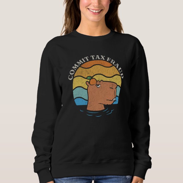 Camiseta Commit Tax Fraud Tax Season Capybara Orange Retro (Frente)