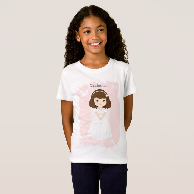 Camiseta Communion Dove Brunette Girl (Frente Completa)