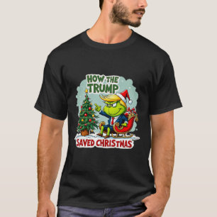 Camiseta Como A Trump Salvou O Natal Engraçado Trump Christ
