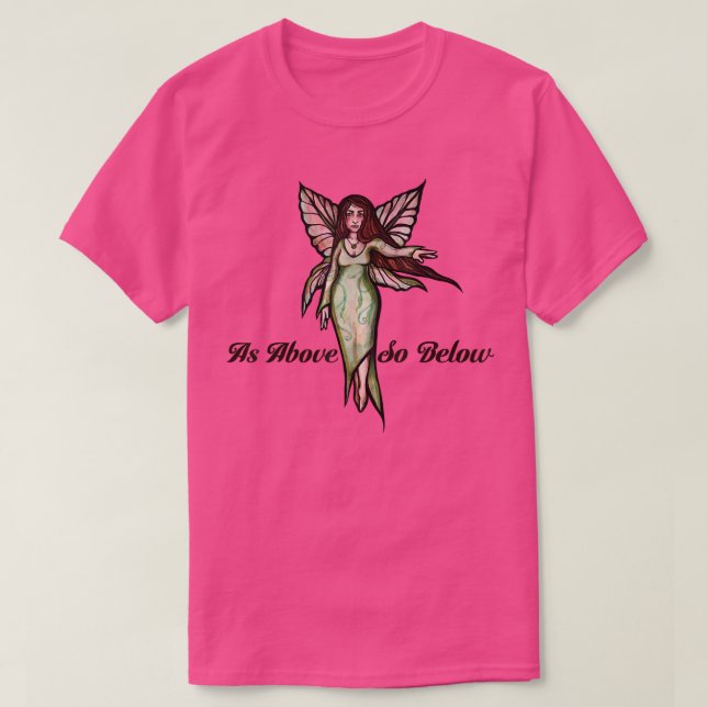Camiseta Como acima, abaixo de bruxas trabalho de arte de f (Frente do Design)