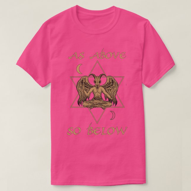Camiseta Como Acima, Abaixo Do Quarto De Baphomet, A Alca H (Frente do Design)