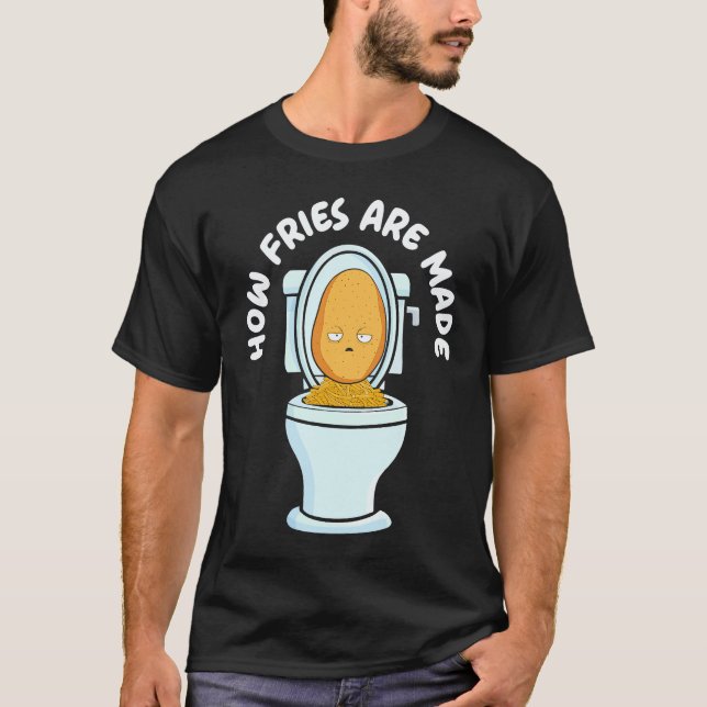 Camiseta Como as Batatas Fritas São Feitas Comida Vegetaria (Frente)