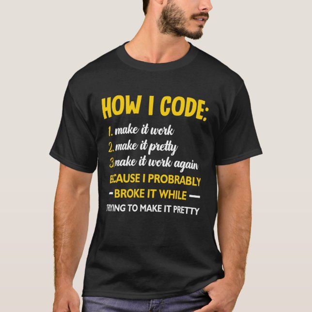 Camiseta Como codifico programador Coder Developer Programe (Frente)