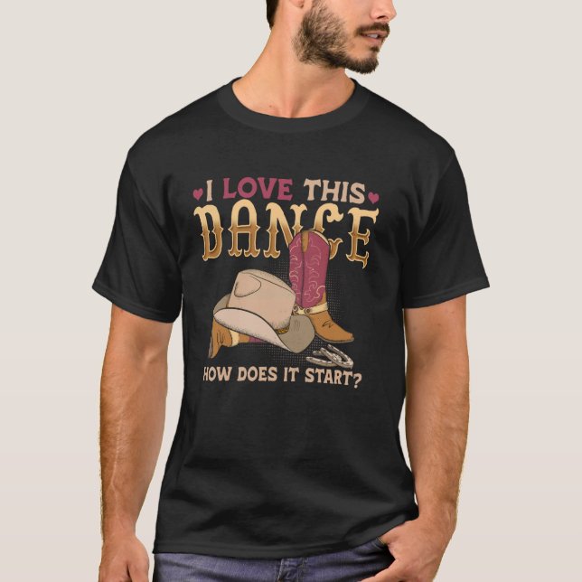 Camiseta Como Começa Essa Dança Line Dancer Country (Frente)