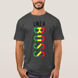 Camiseta COMO cores de uma reggae do CHEFE