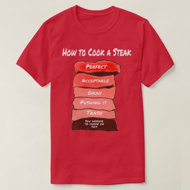 Camiseta Como cozinhar um bife (Frente do Design)